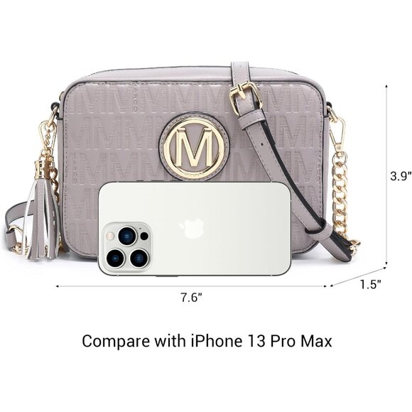 Lightweight PU Leather Crossbody Bag For Women with Zipper Pockets - Picture 4 of 7